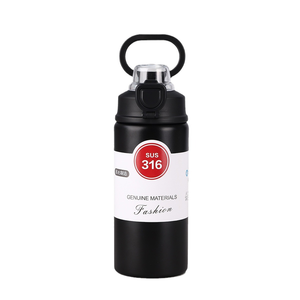 High-appearation-level 316 stainless steel sports water bottle, outdoor space pot with handle, large-capacity double-layer vacuum insulated cup Item Picture