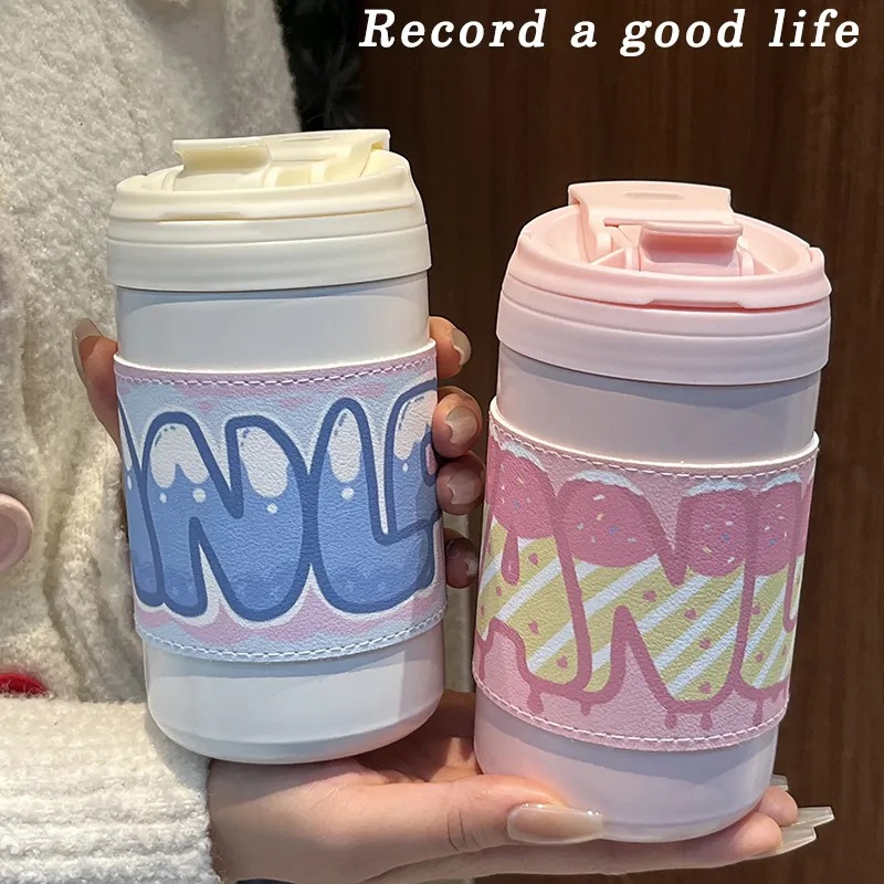 2024 New high-end straw cup, Korean style, high appearance level, portable large-capacity cold and heat preservation insulated cup, women's water cup full figure