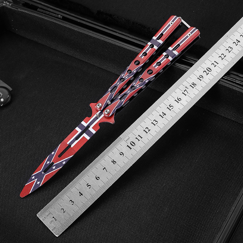 CSGO butterfly knife folding toy knife Butterfly comb beginner practice toy all-steel outdoor knife high carbon steel details Picture
