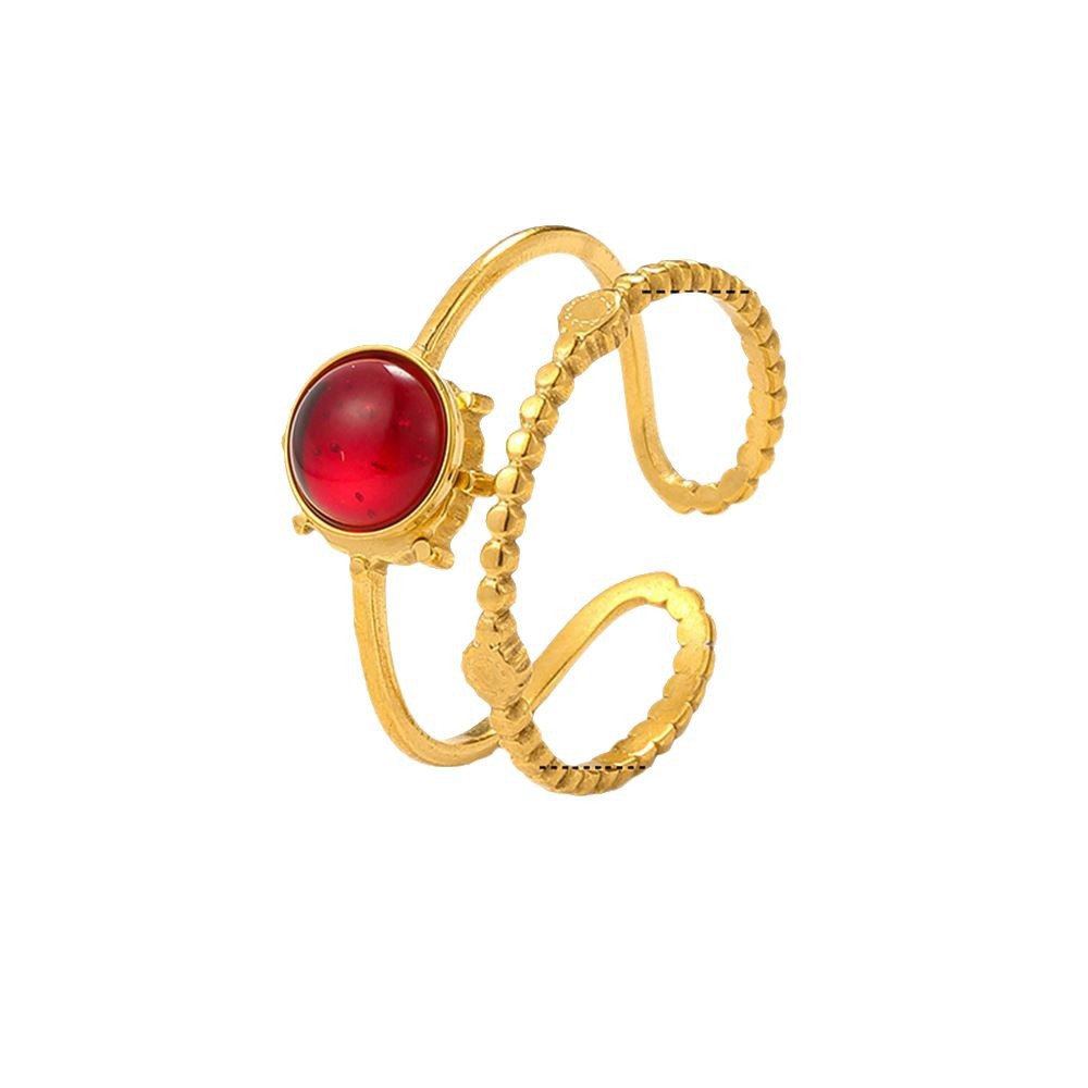 New stainless steel brushed ring for women, anti-color fading, European and American Instagram cross-border bestseller, light luxury and high-end design Item Picture