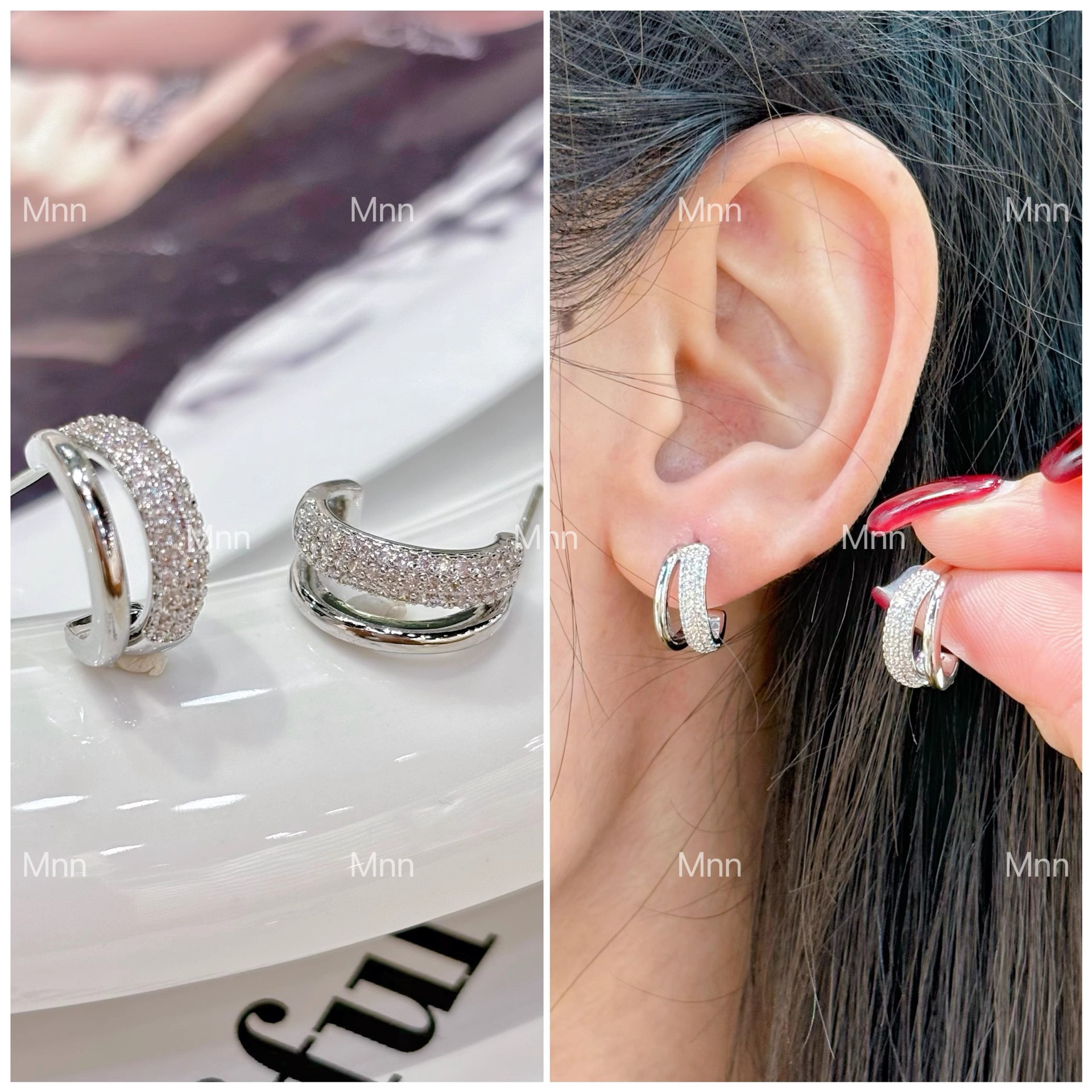 925 Silver Needle, Dongdaemun, South Korea, light luxury, exquisite, small and high-end stud earrings, fashionable and individual, 2025 new trend full figure