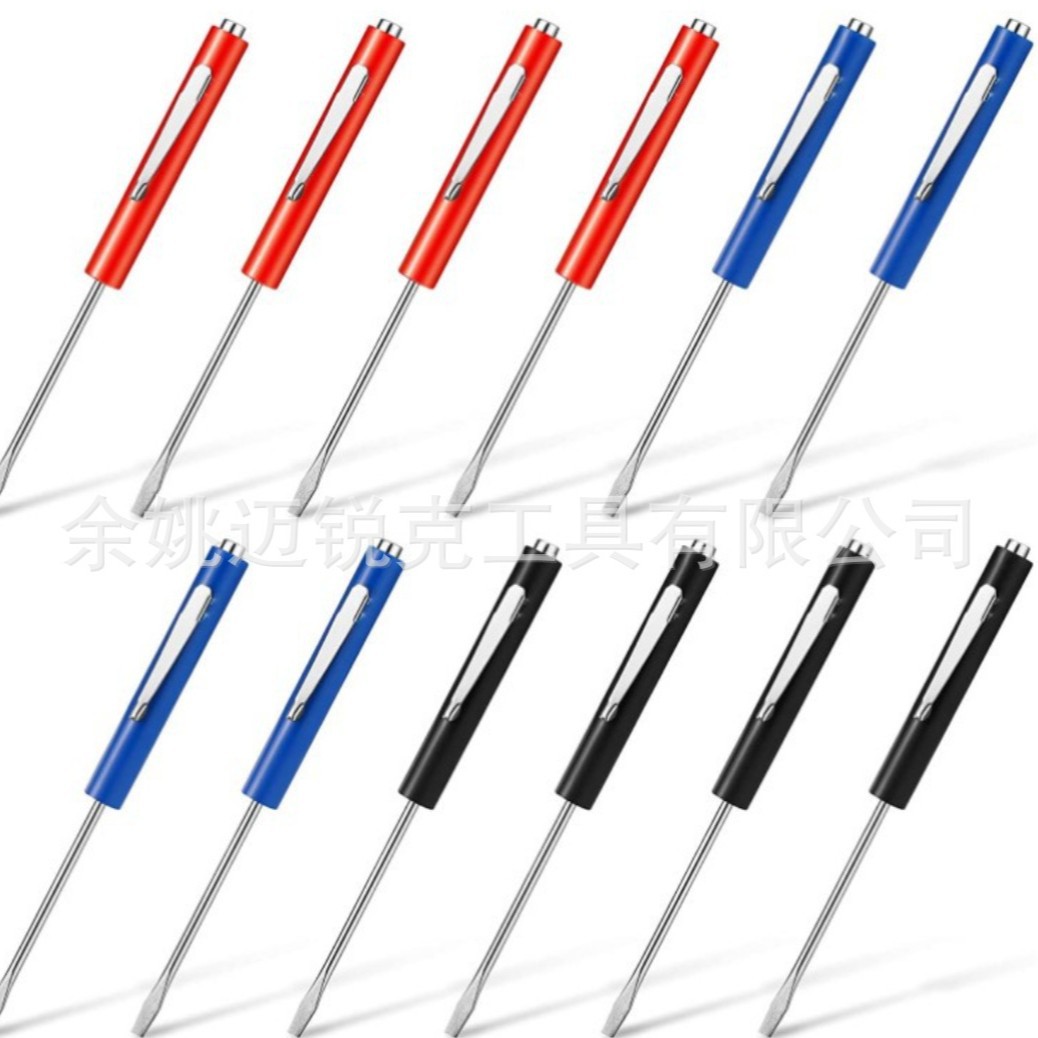 Pen-type screwdriver, pen-shaped screwdriver, flat-head cross-head screwdriver, valve core, tire repair tool, magnetic property Specification drawing