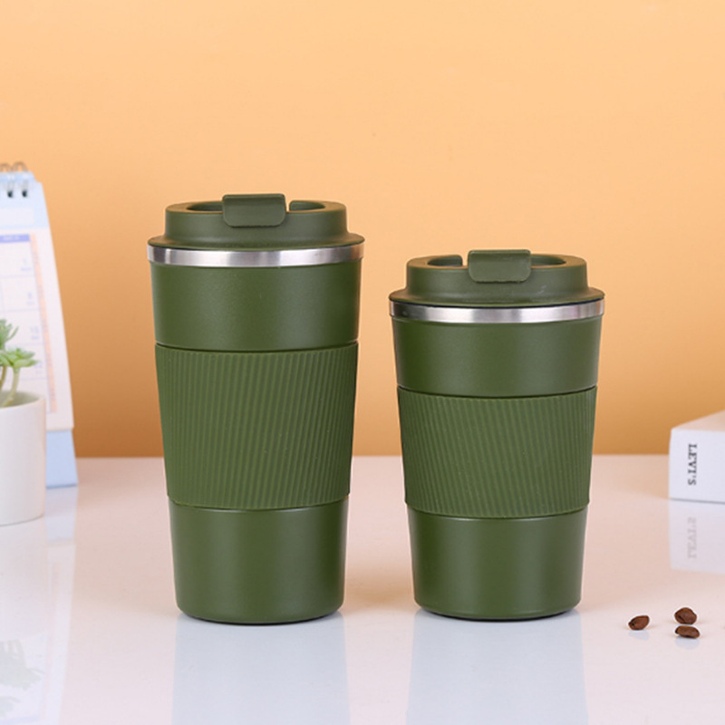 Cross-border business insulated cup, high-end straight commercial coffee vacuum office cup, creative silicone sleeve frosted car cup Application Scenario