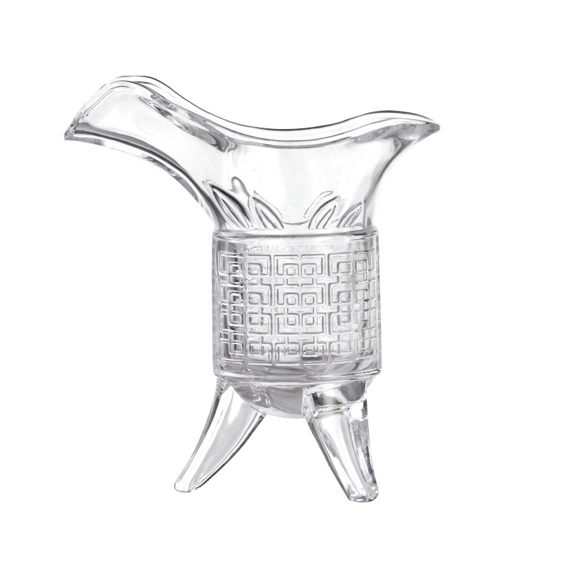 Wholesale of Jue cups, emperor cups, three-legged cups, Chinese antique laminated glass white wine cups, one-sip cups, and classical small wine cups as gifts Item Picture