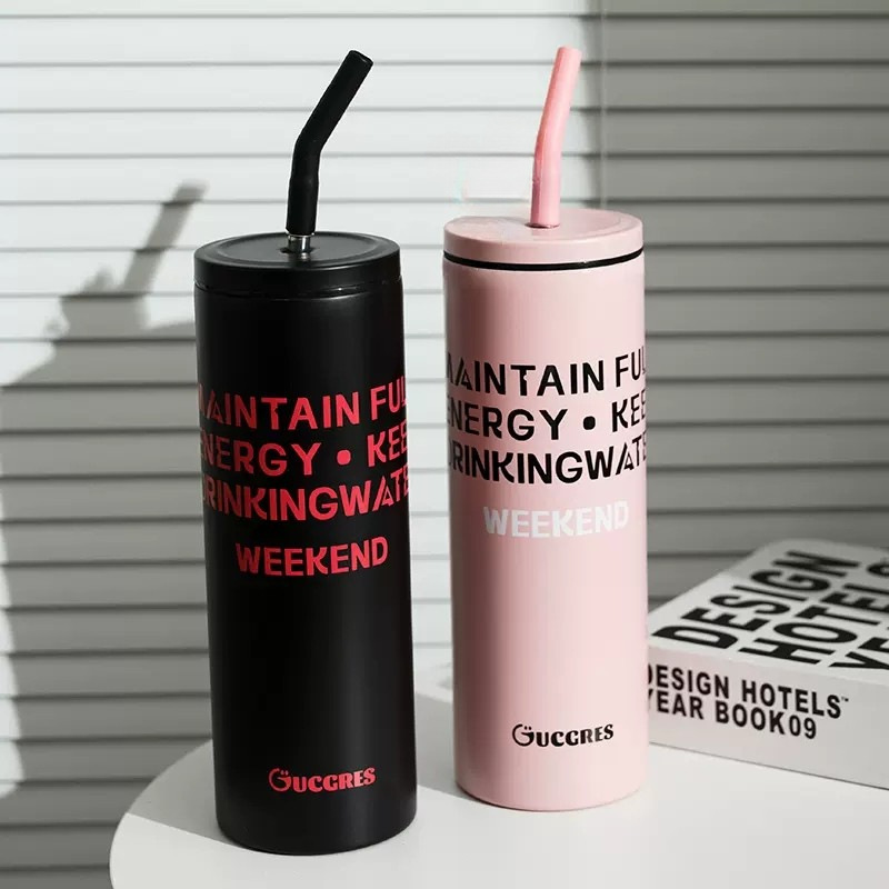 Cross-border customized sweet and cool stainless steel straw cup, portable straight insulated cup, high appearance level, large capacity water cup, outdoor cup Specification drawing