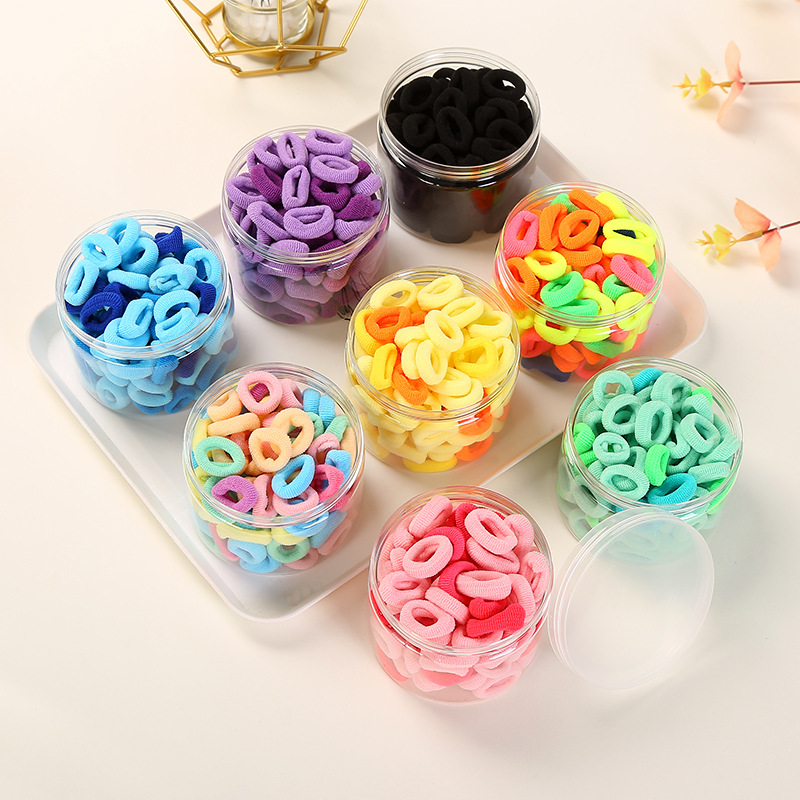 100-piece towel loop hair tie, small knot hair tie, simple hair tie, children's rubber band, women's hair accessory full figure
