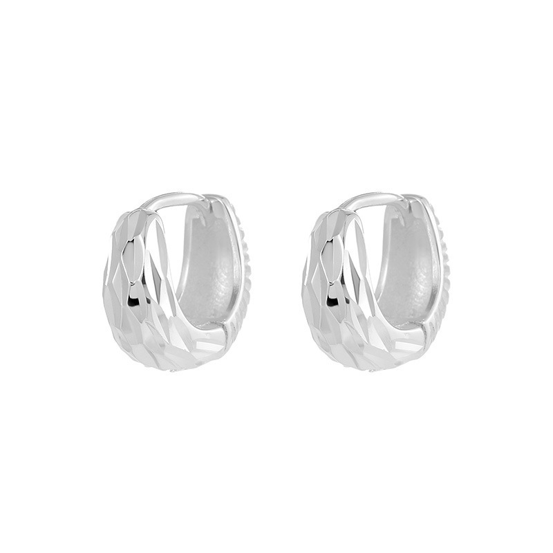 Silver sparkling water drop ear buckles, a light luxury and niche design for women, diamond-shaped ring earrings, fashionable and cold style earrings Item Picture