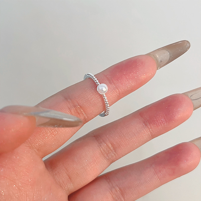 Super dazzling! A single pearl ring from Shijia with a full set of diamonds, exuding a simple, exquisite and high-end charm. A trend of light luxury rings Specification drawing