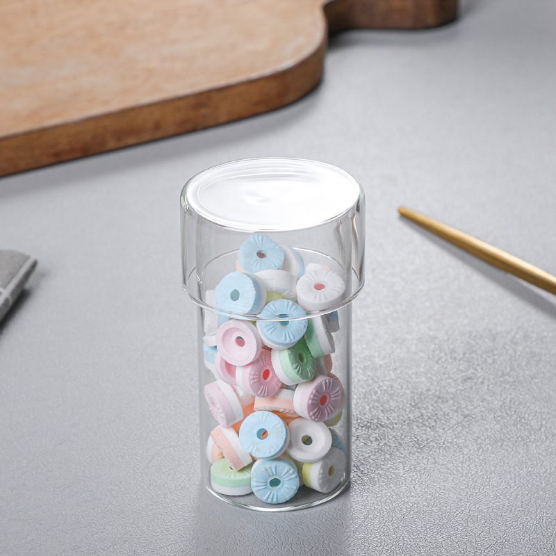 Transparent glass storage tanks, high borosilicate tea cans, sealed cans, glass flower tea and dried fruit storage tanks, kitchen storage tanks Specification drawing