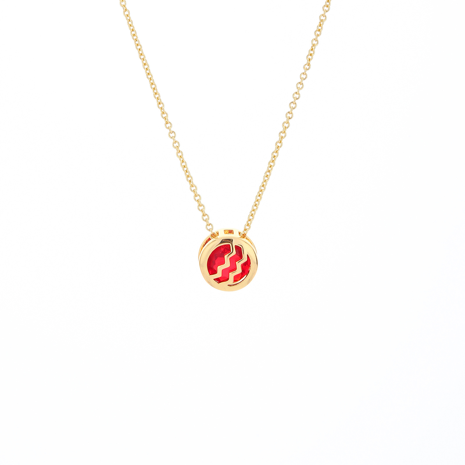 The double-sided hollowed-out 12-zodiac sign necklace is versatile. The 12-birthday hollowed-out zircon pendant collarbone chain is gold-plated to retain its color Item Picture
