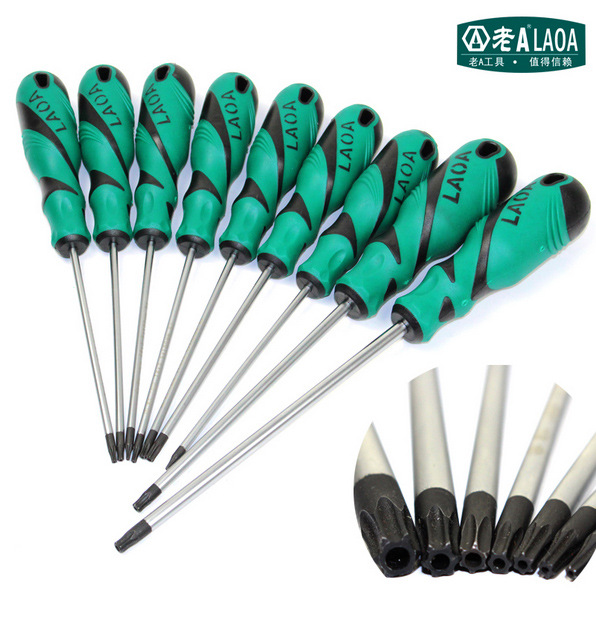 Old A mid-hole plum blossom screwdriver S2 hexagonal star-shaped cross-shaped screwdriver T10 T15 T20 patterned screwdriver Specification drawing