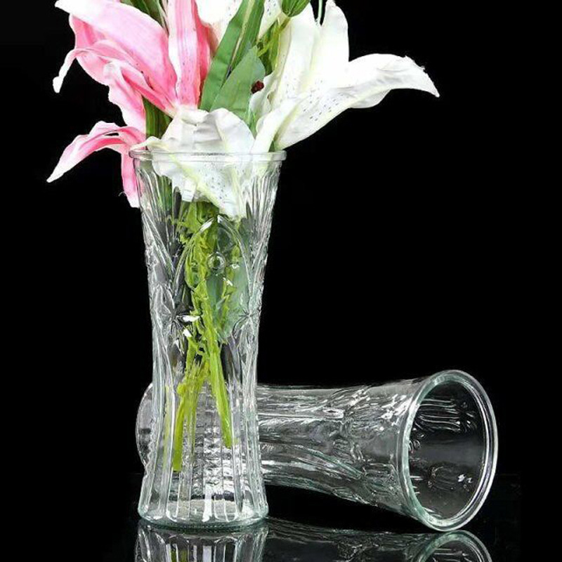 Modern and simple glass vase, large transparent lucky bamboo lily, hydroponic fresh flower vase, living room decoration item Specification drawing