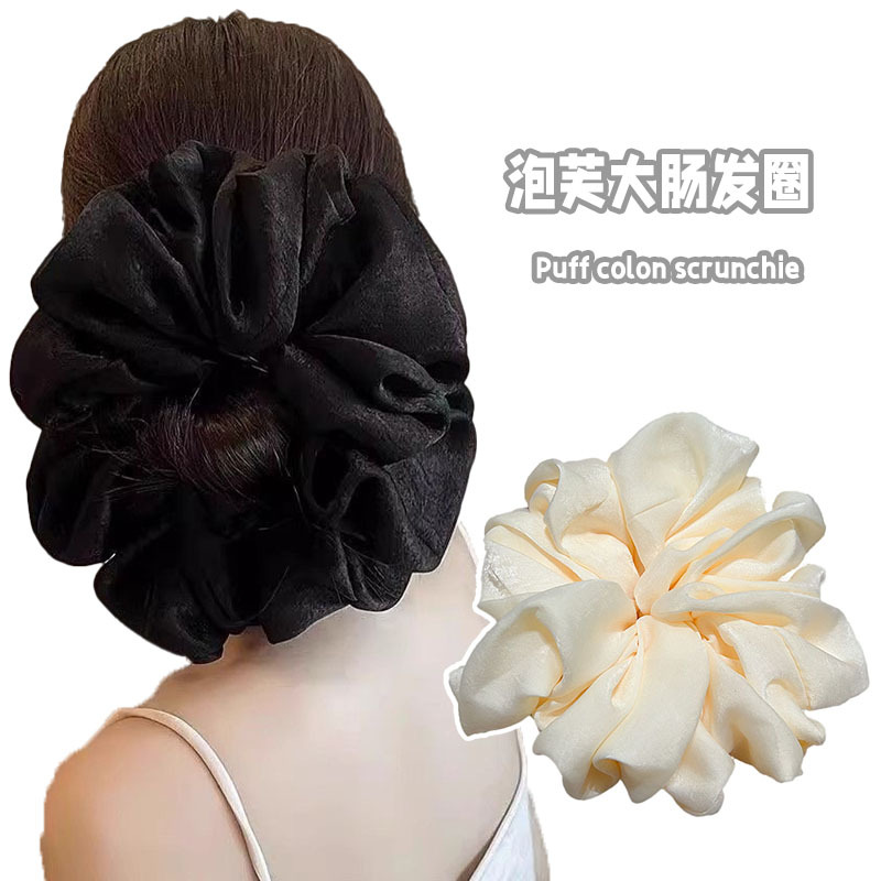 Korean high-end, sweet, large intestine hair band, laid-back style for women, low bun, ponytail, versatile hair tie and headwear full figure