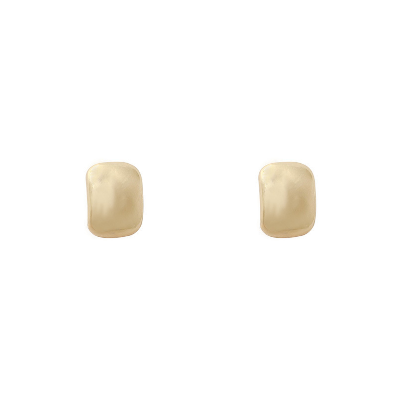 Golden smooth bean stud earrings for women 2025 new style cold and simple style earrings, rare and versatile earrings wholesale Item Picture