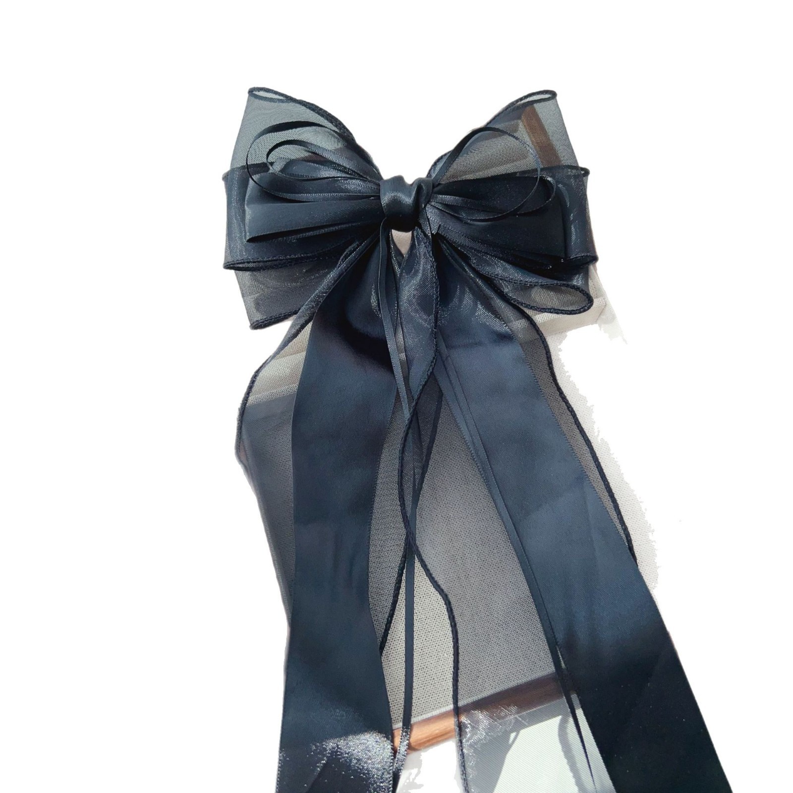 French bow ribbon hair clips, light luxury, niche style, individual, high-end, gentle hair accessories, exquisite design sense headwear Item Picture