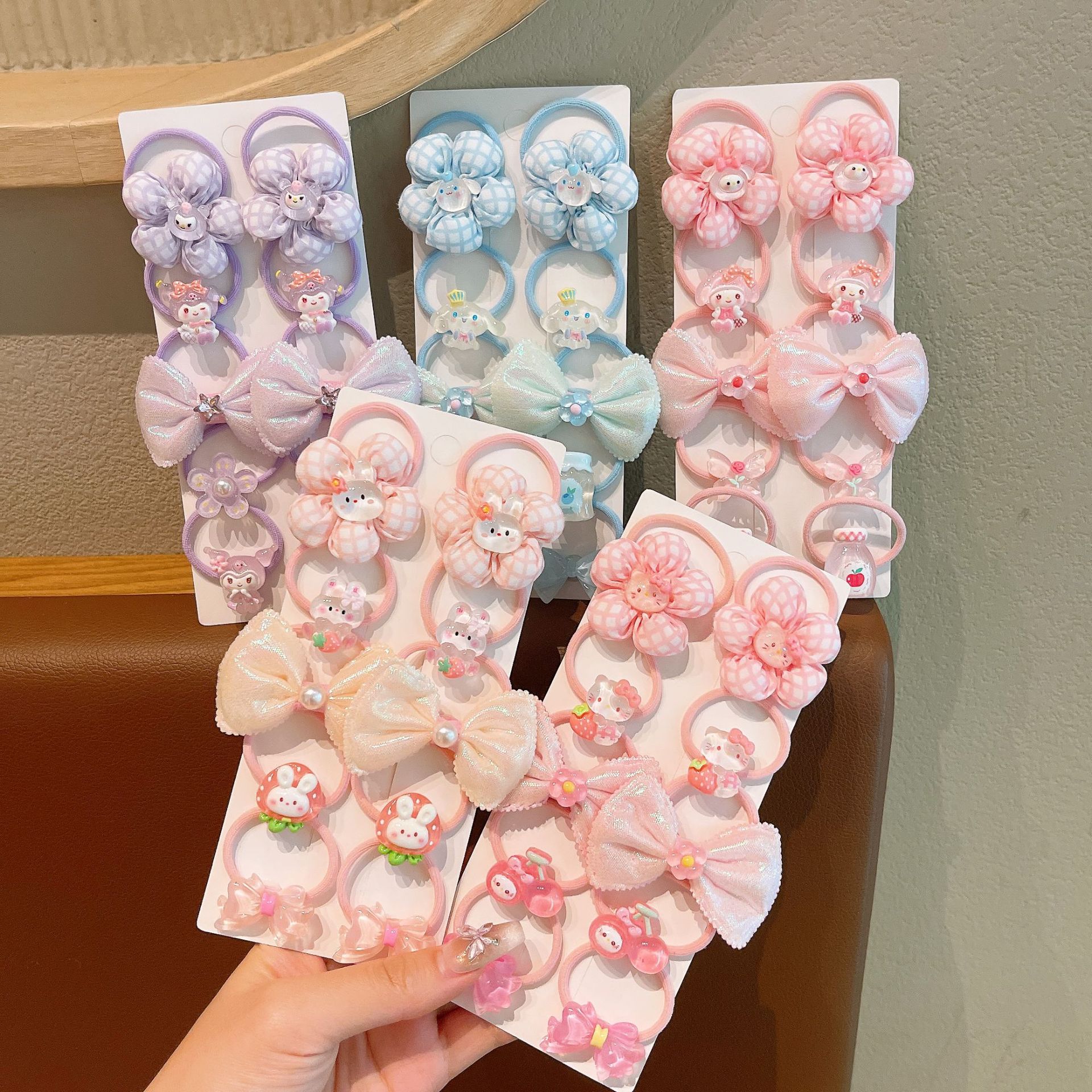 2025 Children's hair band, girls' hair tie, Little Girls' bun hair flower hair accessory, Baby ponytail hair tie headaccessory full figure