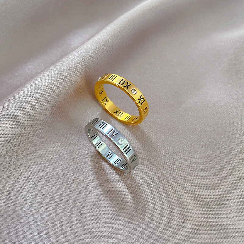 【 Non-fading 】 Minimalist text titanium steel cold style dance ring for men and women, trendy and simple food rings on Instagram Application Scenario