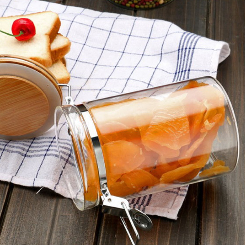 Household glass sealed jars for grains and cereals with LIDS, tea cans, kitchen storage jars, transparent snap-on storage jars Application Scenario