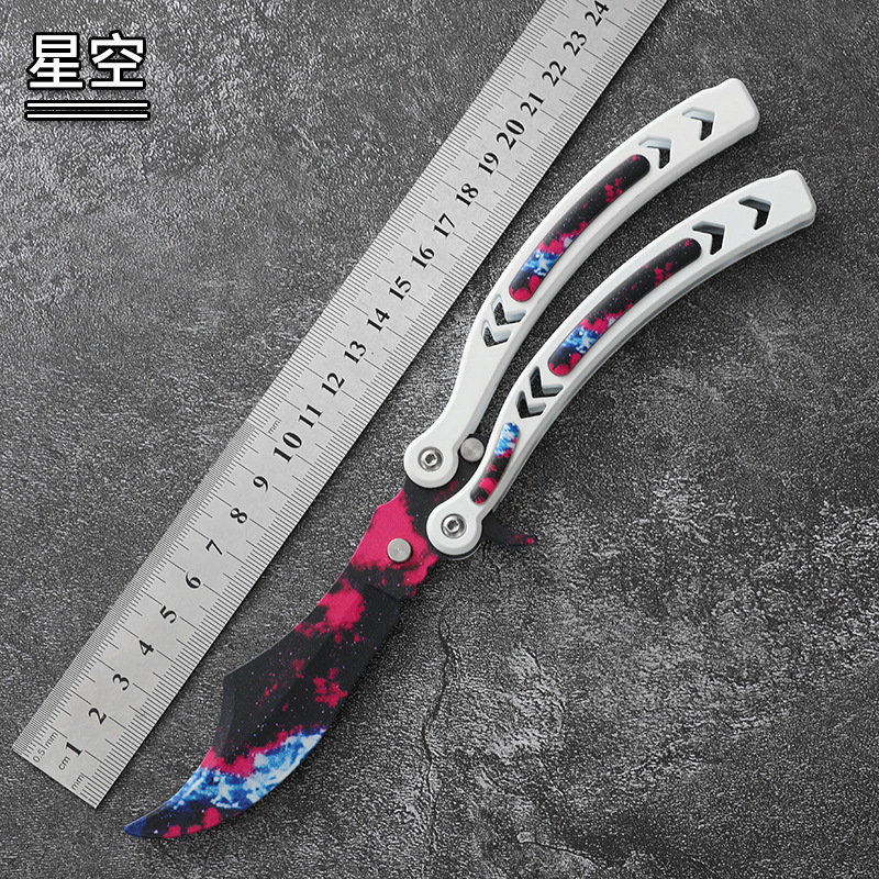 Factory direct sales of csgo butterfly knife folding training knife peripheral toys for beginners to practice swinging the knife safely without cutting undefined