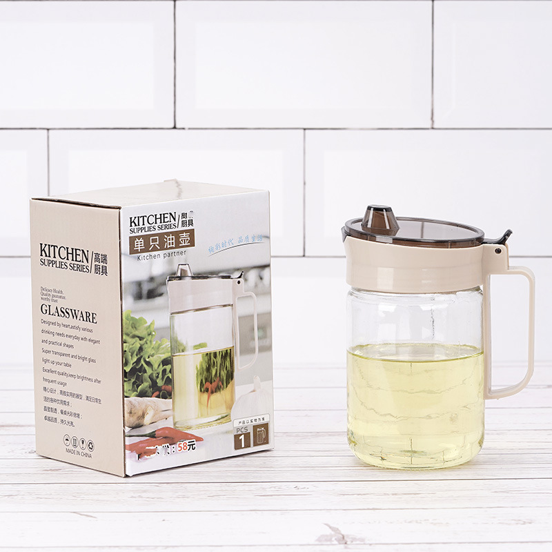 Glass gift, European-style oil pot seasoning jar set, kitchenware, presented by the community health center Application Scenario