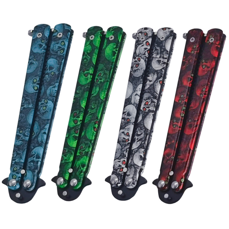 Butterfly comb training knife tool, hands-off beginner practice knife, ghost head comb, non-sharp butterfly knife, portable folding knife full figure