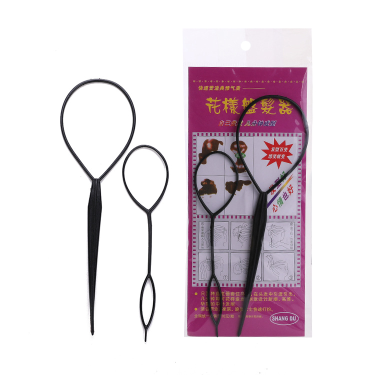 Adult and children's hair tying tools, women's hair curling machine, hair cleaning and braiding tools, flower bud bun hair pulling needle, hair threading needle Specification drawing