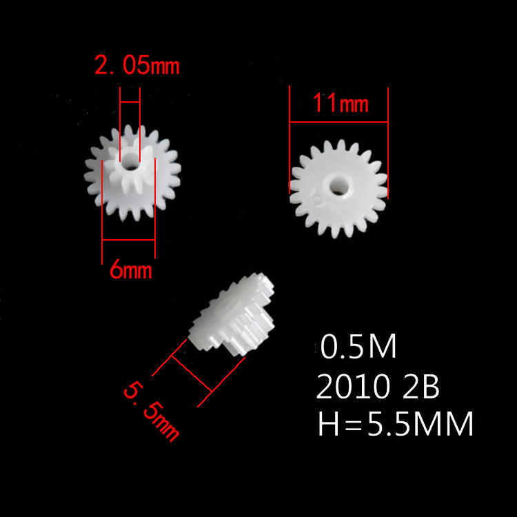 20+10 teeth plastic double-layer gear, 0.5 module, outer diameter 11mm, toy double-row double-row reduction gear 20102B Application Scenario