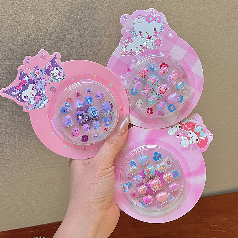 Children's cartoon nail stickers, girls' self-adhesive nail stickers, princesses wearing nail finger stickers, girls' stickers, nail pieces details Picture