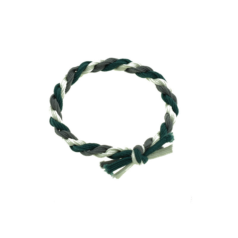 Wholesale of Korean-style color-blocked women's knotted elastic hair bands, creative braided hair ties, high-elasticity hair accessories and headbands from the manufacturer Item Picture