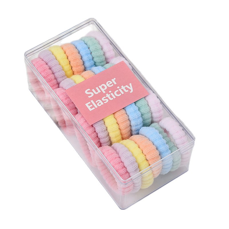 Children's hair bands do not damage hair, high ponytail hair ties, hair ties for girls, durable high-elasticity rubber bands, little girls' leather covers Item Picture