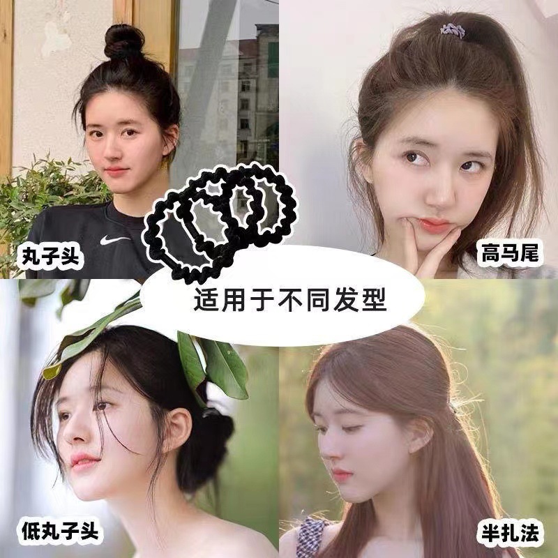 New high-elasticity hair tie for women, simple and durable threaded hair band, autumn and winter hair tie rubber band, high ponytail hair tie Application Scenario