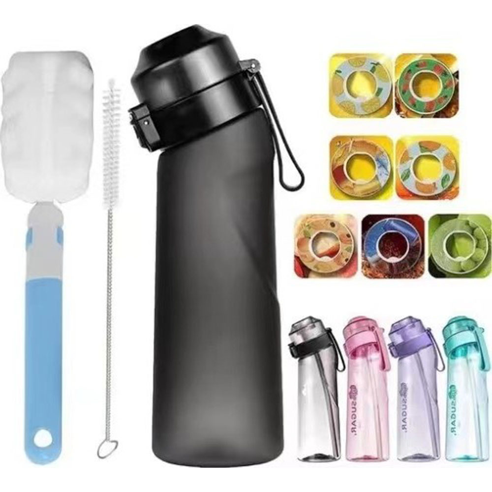 Cross-border Playfulness 650ml Fruit-flavored Cup, Sugar-Free and calorie flavored cup, Amazon Cross-border Straw Water Cup, Pop-up lid water cup full figure
