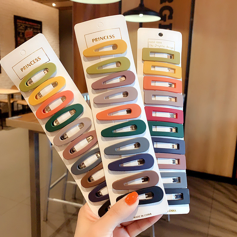Korean simple bb clips, top clips, side clips, one-line bangs clips, headwear, hair clips, back of the head macaron girl hair clips Specification drawing
