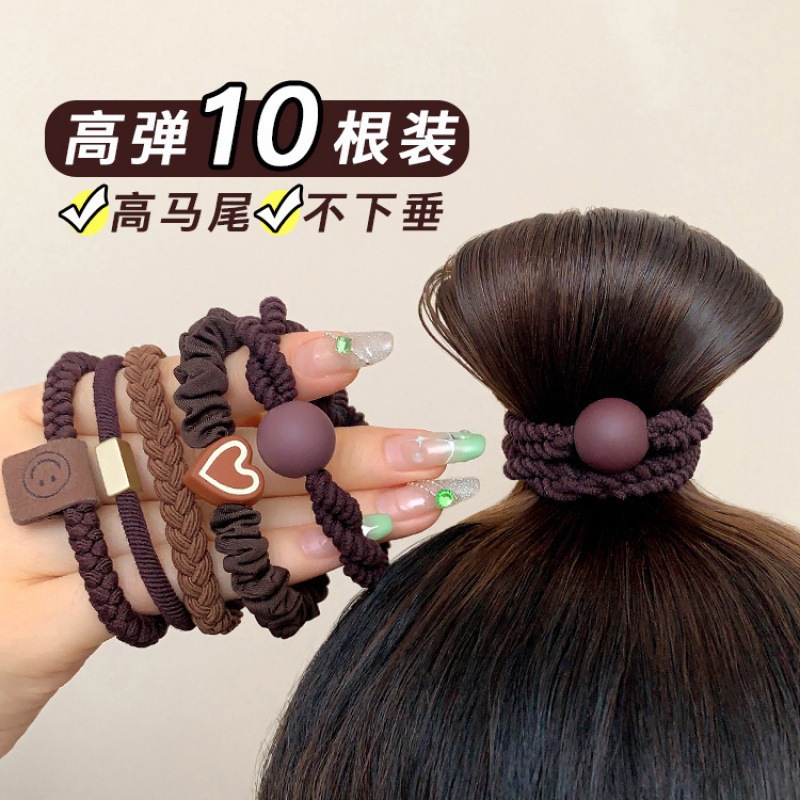 Hair band headband for girls 2023 New high-elasticity durable rubber band that won't damage hair, high ponytail hair band headwear Specification drawing