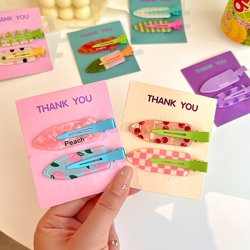 Sweet and cute juice, seamless hair clips, women's forehead bangs clips, makeup clips, hair clips, broken hair, straight clips, headwear and hair accessories details Picture