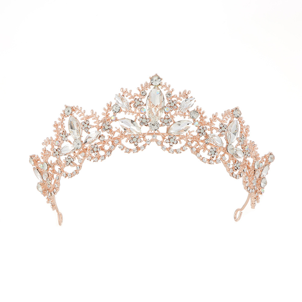 Forest-style light luxury bride crown headwear travel photography full diamond headband crown wedding dress and evening gown crown headband direct sales full figure