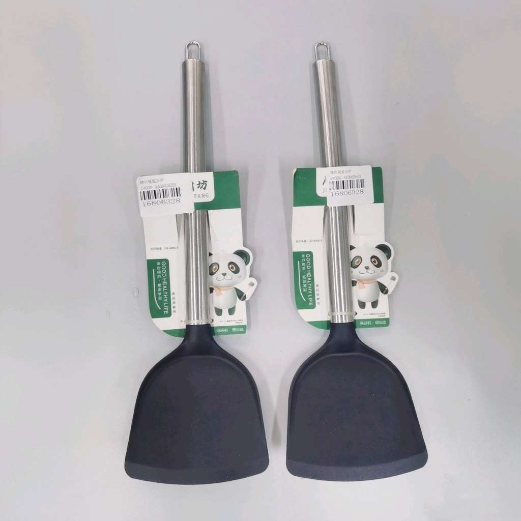 875 steel-handled silicone spatula special spatula, high-temperature resistant stir-frying spatula, flat-bottomed frying spatula, household food-grade spatula kitchenware