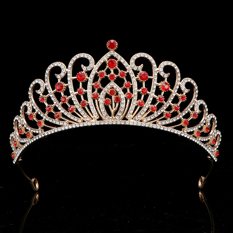 Cross-border Baroque bride's crown, European diamond-encrusted wedding crown headwear, birthday party crystal crown wholesale details Picture