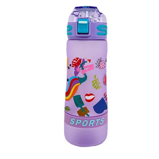 Wholesale summer high appearance level matte portable bouncy rope straw plastic water cup outdoor sports water bottle 700ml Item Picture