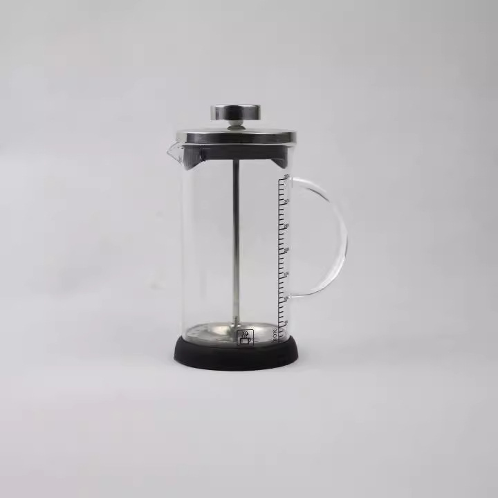 New French press, stainless steel coffee maker, household French tea infuser, filter press, glass filter cup, hand-brewed press Application Scenario