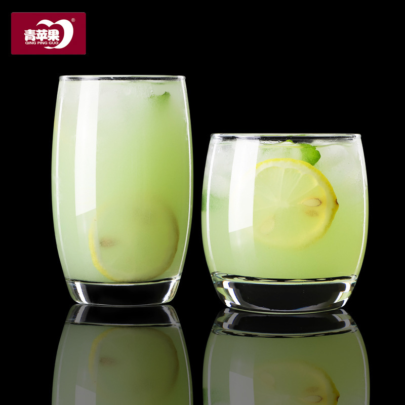 Green apple Disa water cup, heat-resistant glass water cup, juice drink cup, whisky cup, household water ware set details Picture