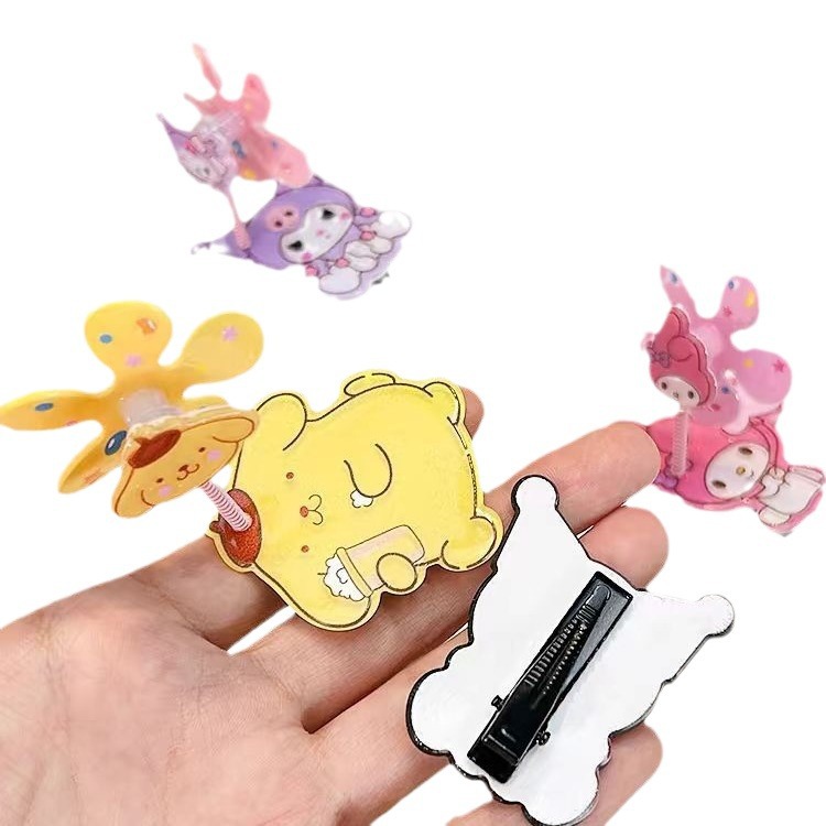 Cute and creative children's windmill hair clips and hair accessories, girls' top clips, baby cartoon bangs clips, princess headwear Item Picture