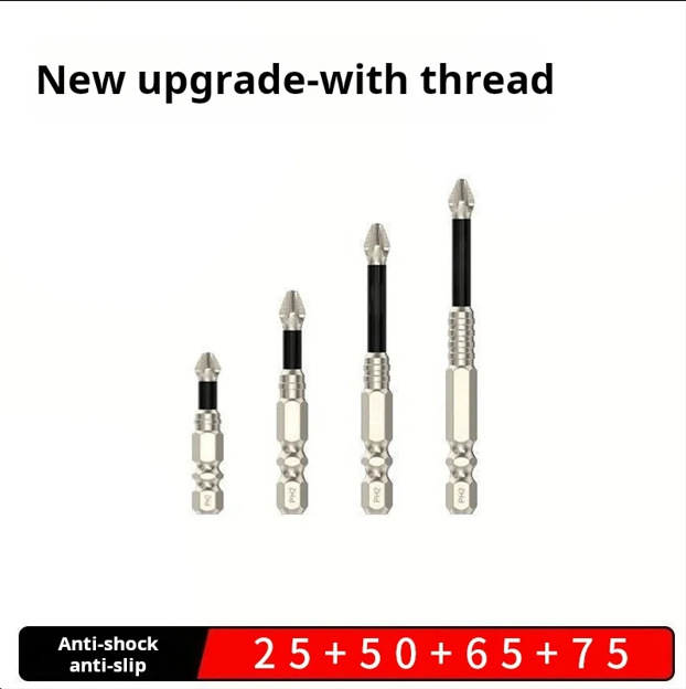K5 anti-impact and anti-slip screwdriver with threaded cross strong magnetic electric drill head, super hard hexagonal set of electric screwdriver undefined