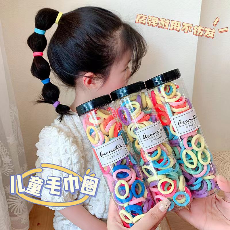 Wholesale of 100 children's towel bands, hair bands, hair accessories, rubber bands that do not damage hair and have good elasticity, little girl pull hair ties details Picture