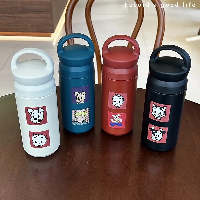 Thermos flask, water bottle, simple large-capacity water cup for students, thermos cup, portable and cute cup for girls details Picture