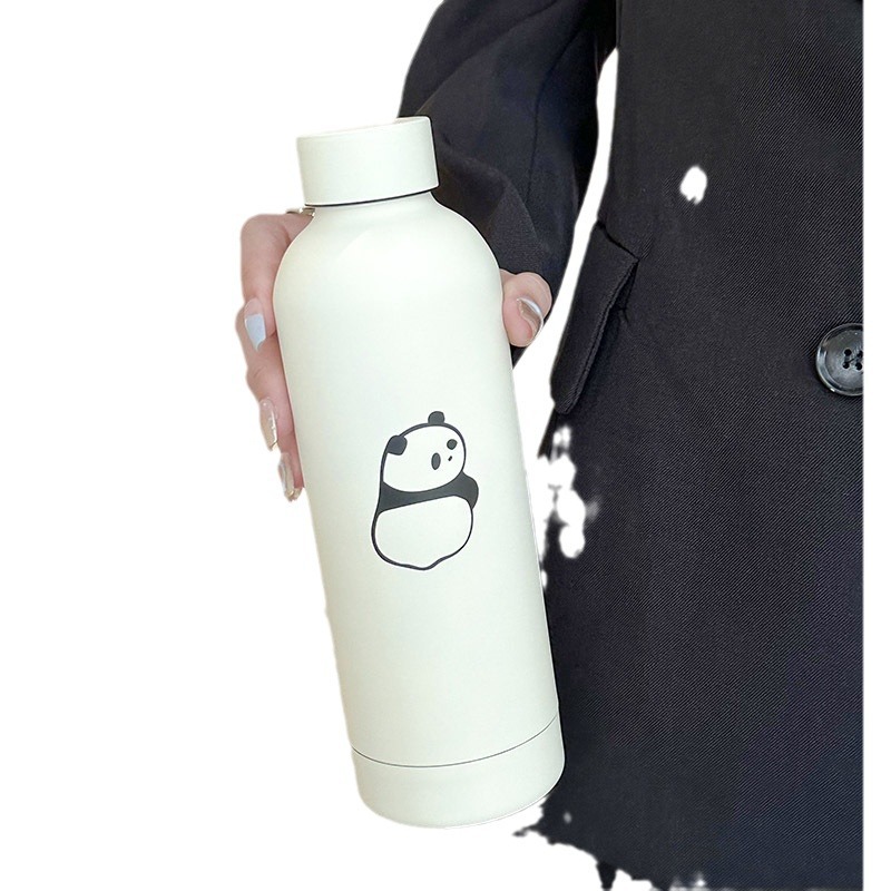 Panda's new portable cup, insulated cup, cold-keeping ins insulated cup, Korean-style simple stainless steel wine bottle insulated cup Item Picture