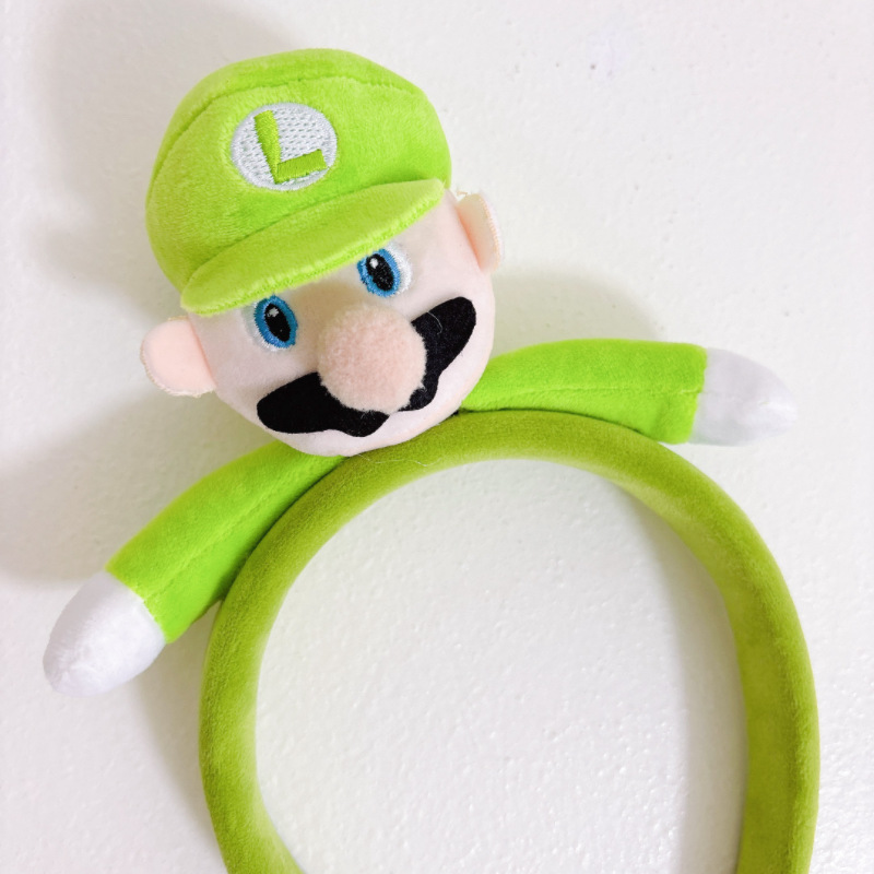 Mario hairband, super cartoon anime Luigi game hairpin, cute doll, funny costume cosplay headband Application Scenario