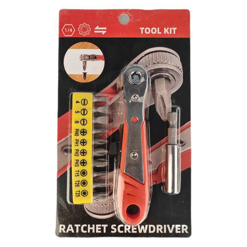 36-tooth mini ratchet screwdriver, dual-purpose wrench tool set for small space operations with both forward and reverse rotation and socket Item Picture