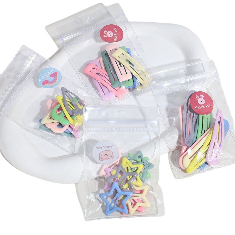 The new five-pointed star water drop children's hairpin headwear, cute girl bangs, broken hair, BB hairpin and baby hairpin Item Picture