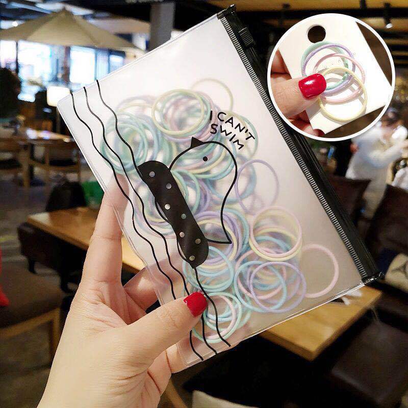 The popular Instagram hair tie features a simple small loop and thin hair band. It is a basic hair tie and headwear with a high-elasticity rubber band Specification drawing